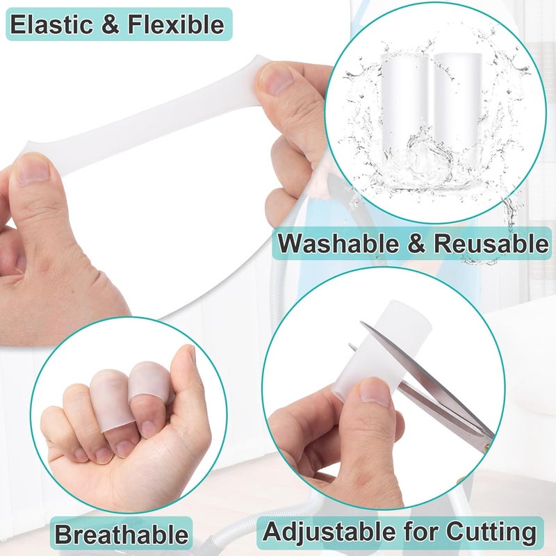 SmallCat 6PCS Silicone Finger Protectors, Gel Finger Support Tube Cots, Fingers Protection, Finger Sleeves, Short Thumb Guard for Finger Arthritis Cracking Pain Relief- Clear - Image 4